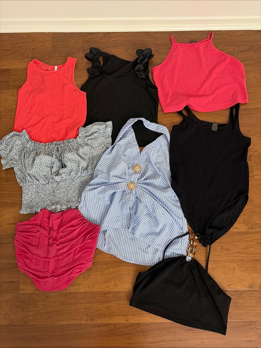 Mixed Women’s Tops Set of 8 Bundle Lot 1X Plus Size Summer Sleeveless Tank Shirt